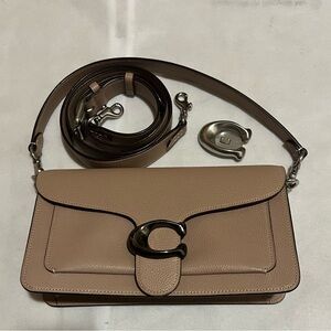 Customized taupe pebbled leather coach tabby 26